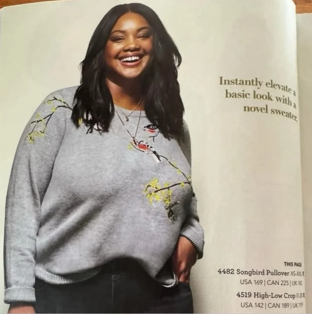 CAbi Gray Sweater with Bird Embroidery - Picture 5 of 11